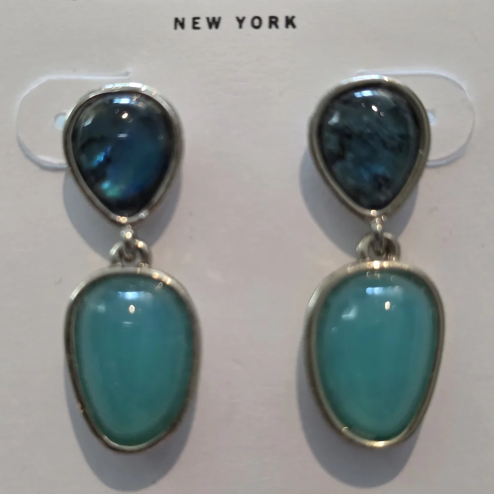 Kenneth Cole Blue and Silver Drop Earrings - Picture 4 of 5